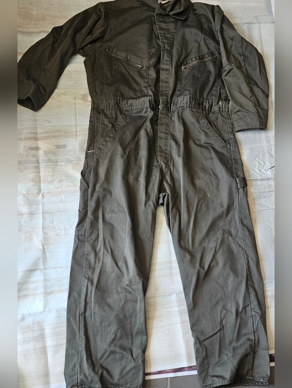 Dickies Deluxe Long Sleeve Coverall Jumpsuit Dark Olive Green Black Men's 44
